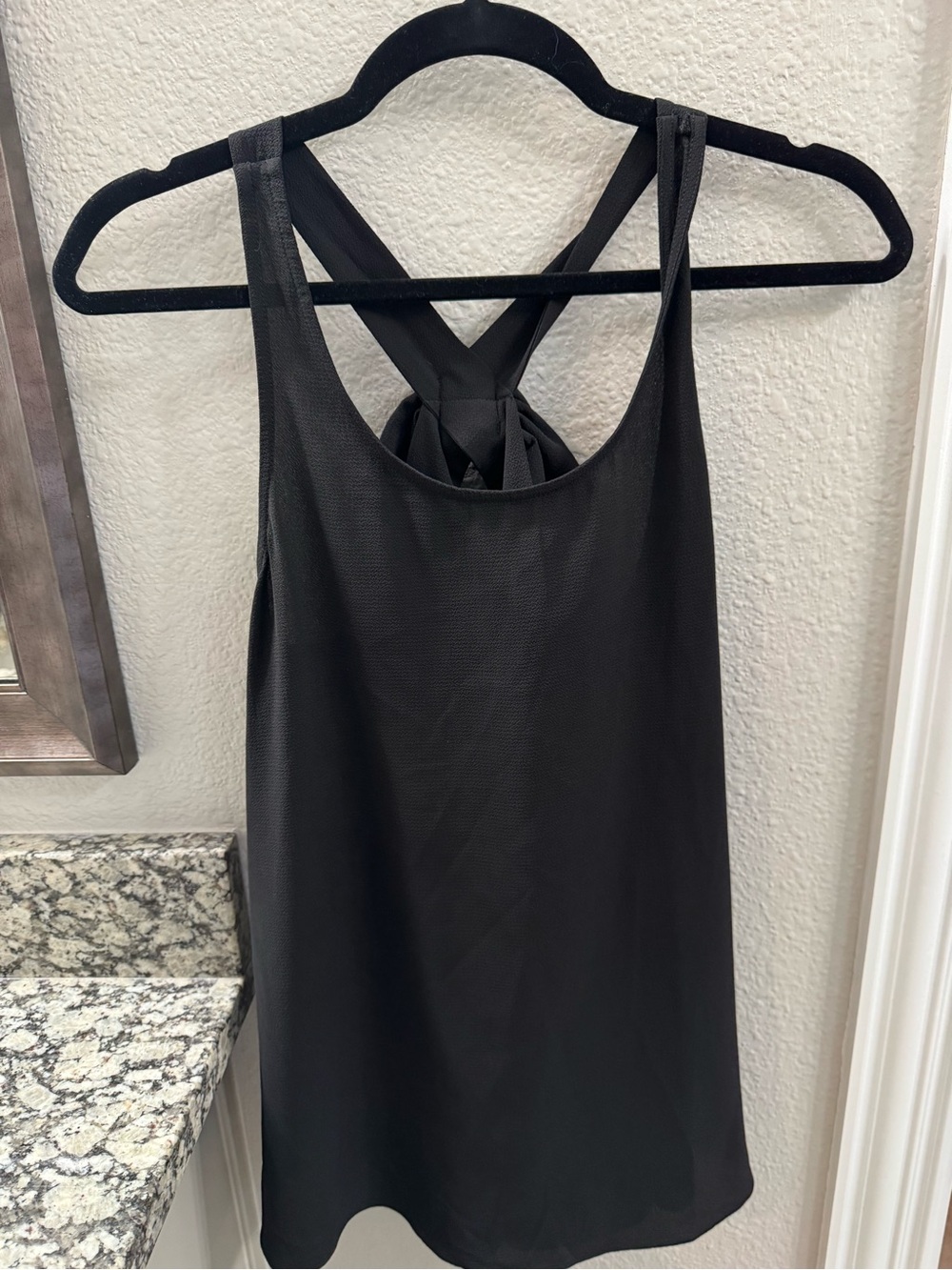 Black Sleeveless Bow Back Blouse Size Small